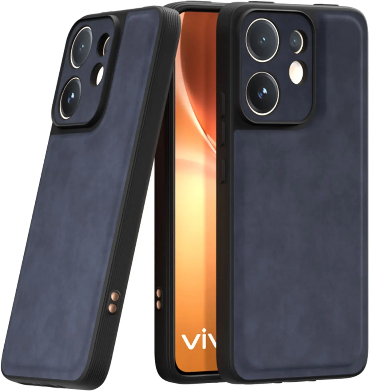 Xolia Back Cover for Vivo T4 Pro 5G (Blue, Camera Bump Protector, Artificial Leather, Pack of: 1)
