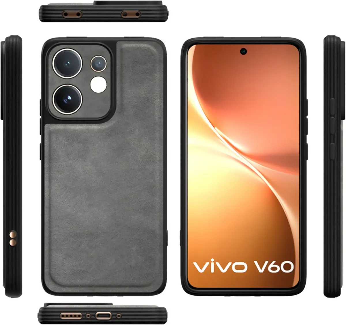 Xolia Back Cover for Vivo T4 Pro 5G (Grey, Camera Bump Protector, Artificial Leather, Pack of: 1) — image 3 of 5