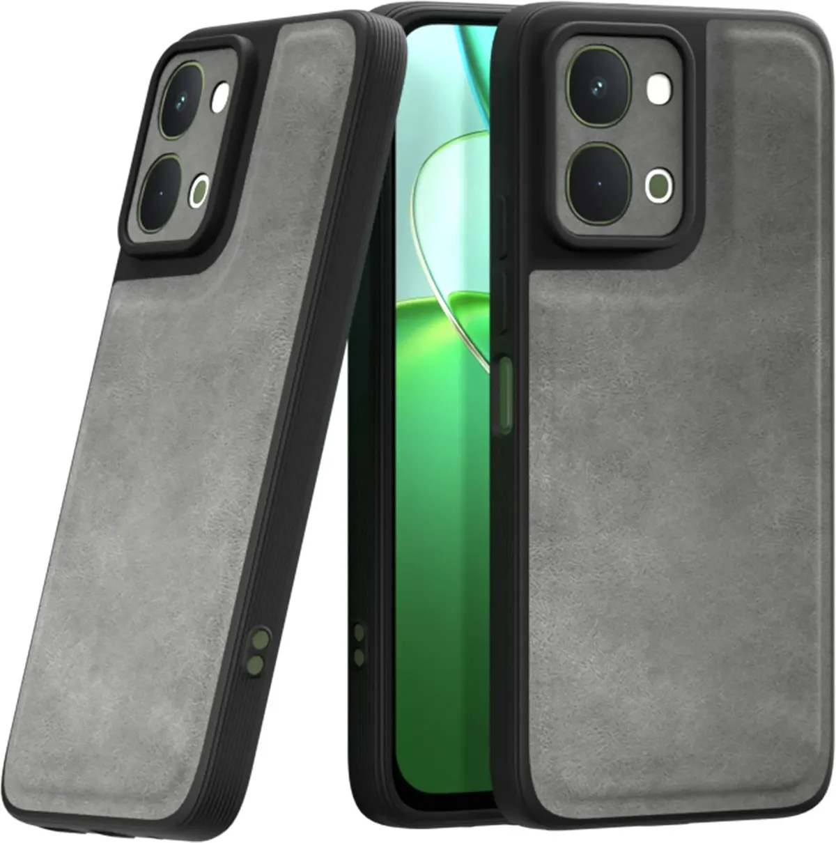 Xolia Back Cover for Vivo T5x 5G (Grey, Camera Bump Protector, Artificial Leather, Pack of: 1)
