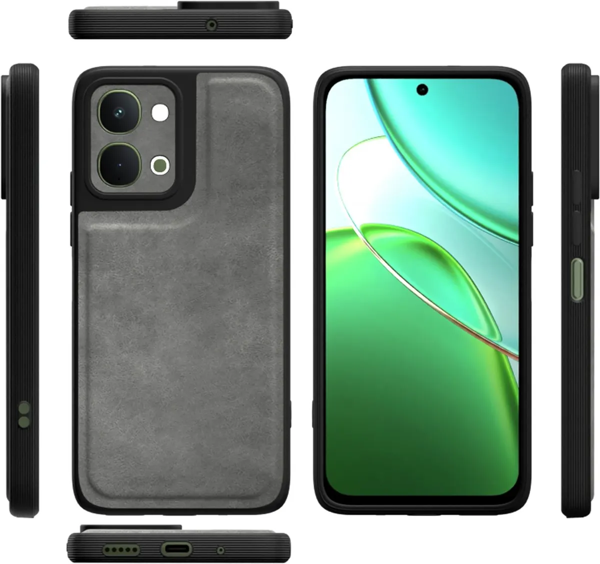 Xolia Back Cover for Vivo T5x 5G (Grey, Camera Bump Protector, Artificial Leather, Pack of: 1) — image 3 of 5