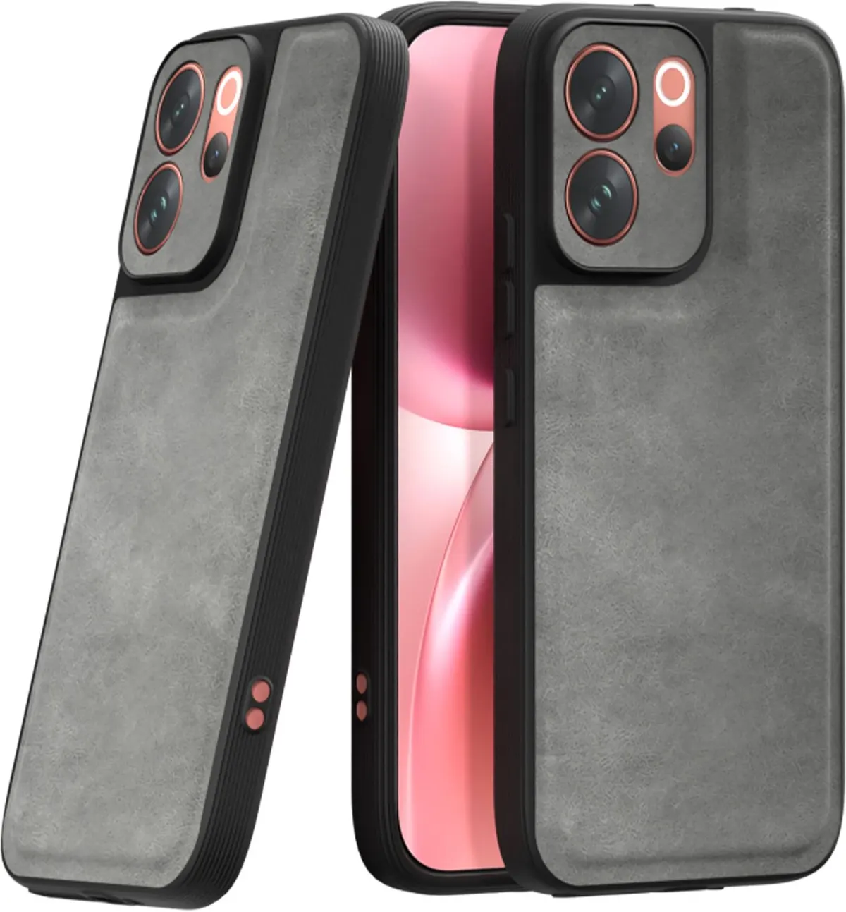 Xolia Back Cover for Vivo V70 5G (Grey, Camera Bump Protector, Artificial Leather, Pack of: 1)
