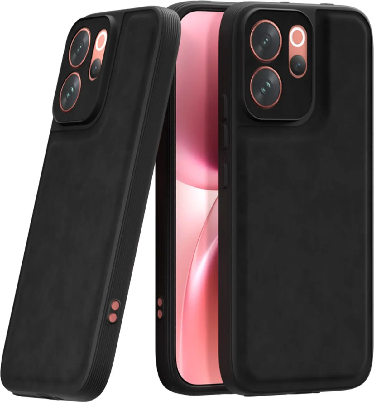 Xolia Back Cover for Vivo V70 Elite 5G (Black, Camera Bump Protector, Artificial Leather, Pack of: 1)