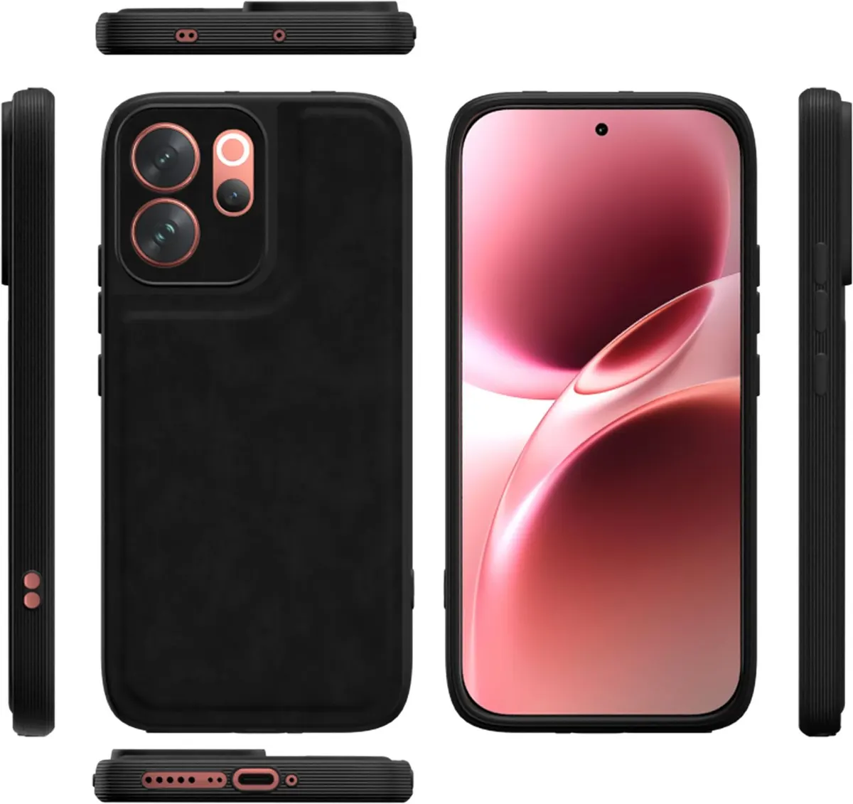 Xolia Back Cover for Vivo V70 Elite 5G (Black, Camera Bump Protector, Artificial Leather, Pack of: 1) — image 3 of 5