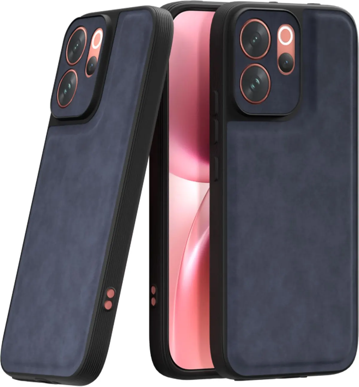 Xolia Back Cover for Vivo V70 Elite 5G (Blue, Camera Bump Protector, Artificial Leather, Pack of: 1)