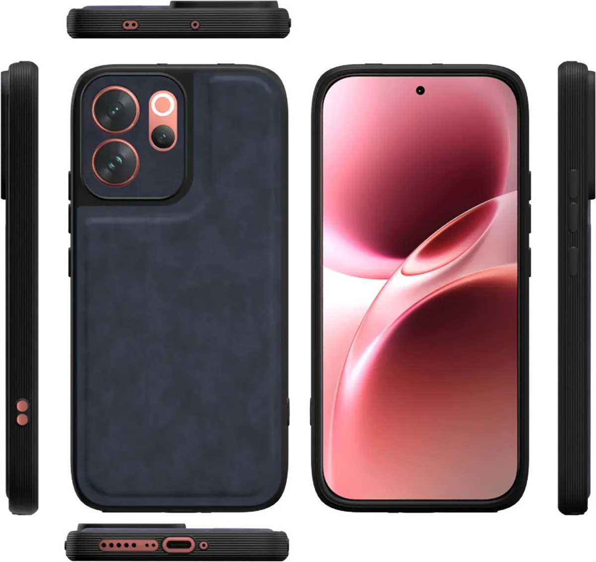 Xolia Back Cover for Vivo V70 Elite 5G (Blue, Camera Bump Protector, Artificial Leather, Pack of: 1) — image 3 of 5