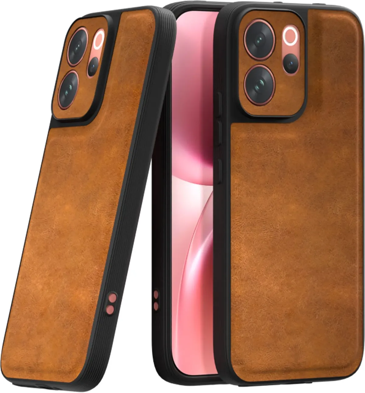 Xolia Back Cover for Vivo V70 Elite 5G (Brown, Camera Bump Protector, Artificial Leather, Pack of: 1)