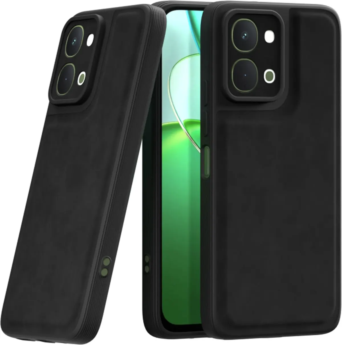Xolia Back Cover for Vivo Y51 Pro 5G (Black, Camera Bump Protector, Artificial Leather, Pack of: 1)
