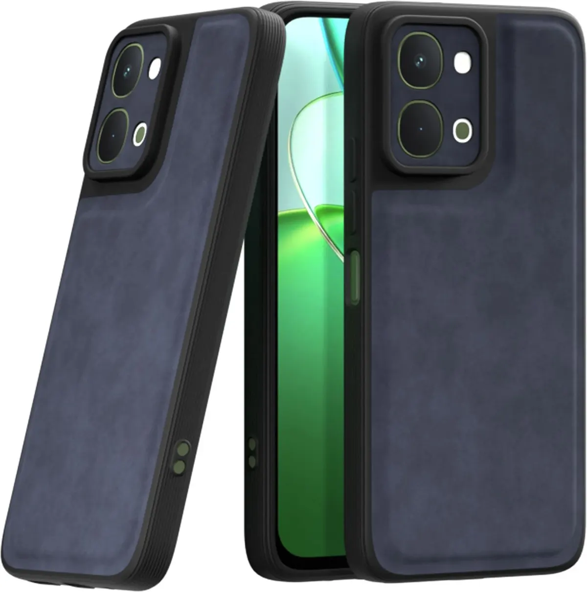 Xolia Back Cover for Vivo Y51 Pro 5G (Blue, Camera Bump Protector, Artificial Leather, Pack of: 1)