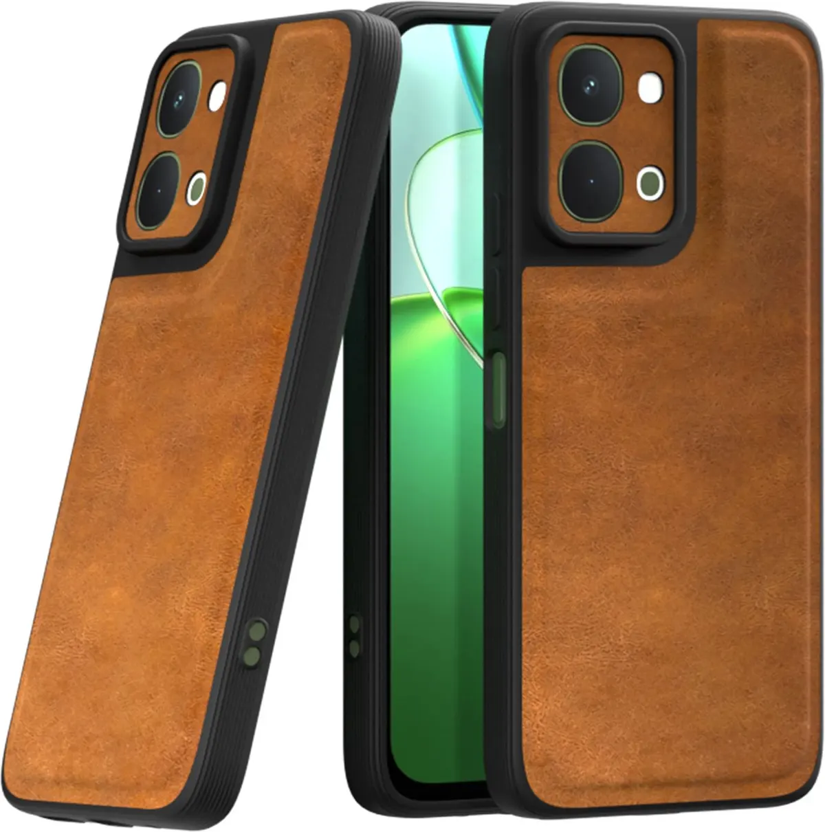 Xolia Back Cover for Vivo Y51 Pro 5G (Brown, Camera Bump Protector, Artificial Leather, Pack of: 1)