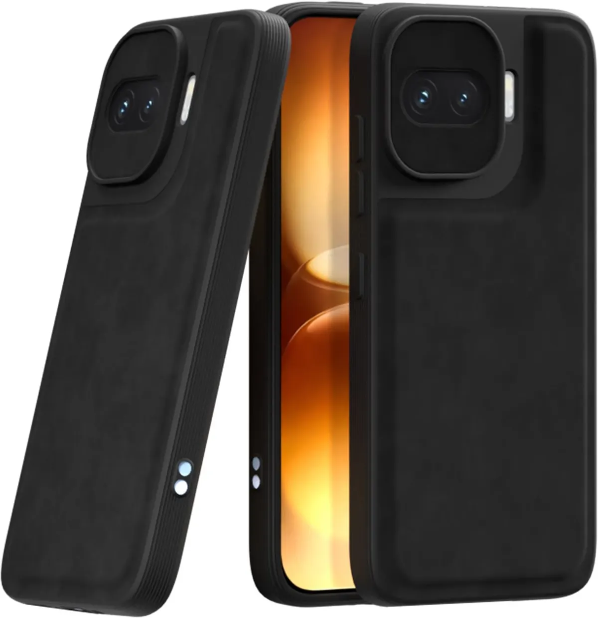 Xolia Back Cover for IQOO 15r 5G (Black, Camera Bump Protector, Artificial Leather, Pack of: 1)
