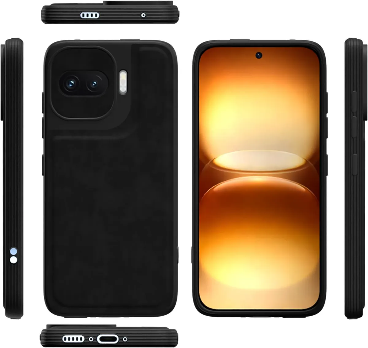 Xolia Back Cover for IQOO 15r 5G (Black, Camera Bump Protector, Artificial Leather, Pack of: 1) — image 3 of 5