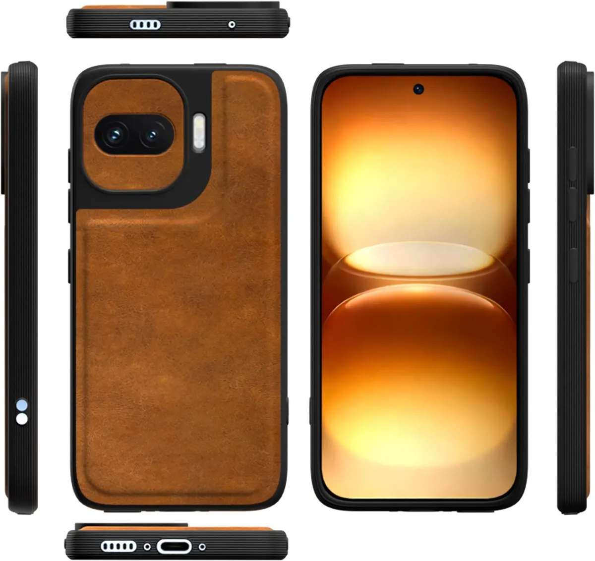 Xolia Back Cover for IQOO 15r 5G (Brown, Camera Bump Protector, Artificial Leather, Pack of: 1) — image 3 of 5
