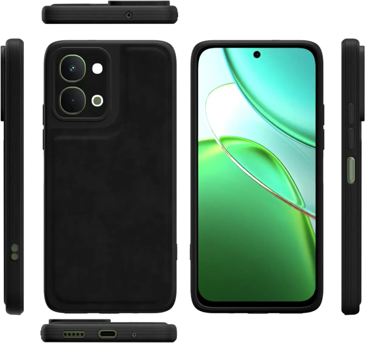 Xolia Back Cover for iQOO Z11x 5G (Black, Camera Bump Protector, Artificial Leather, Pack of: 1) — image 3 of 5